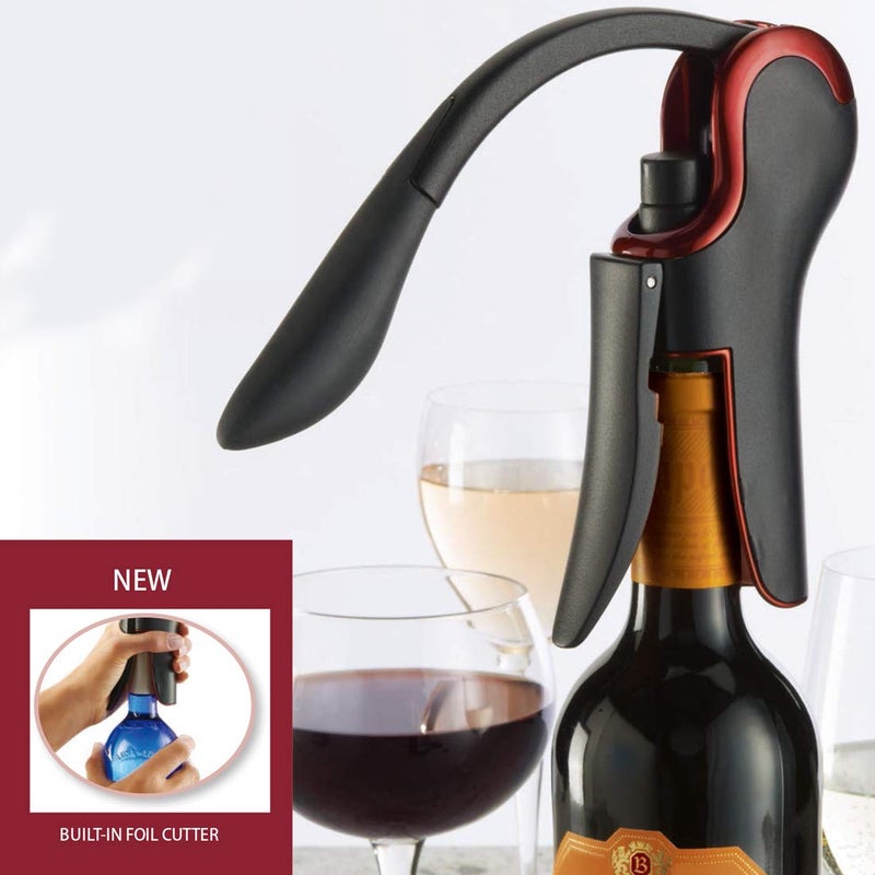 KEISSCO Wine Opener Compact Vertical Corkscrew Wine Bottle Opener with Built-in Foil Cutter - Image 3